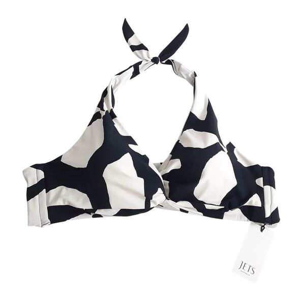 Jets Australia Twist Front Bikini Top High Rise Bottoms Two Piece Swimsuit Sz 10 - Picture 2 of 14